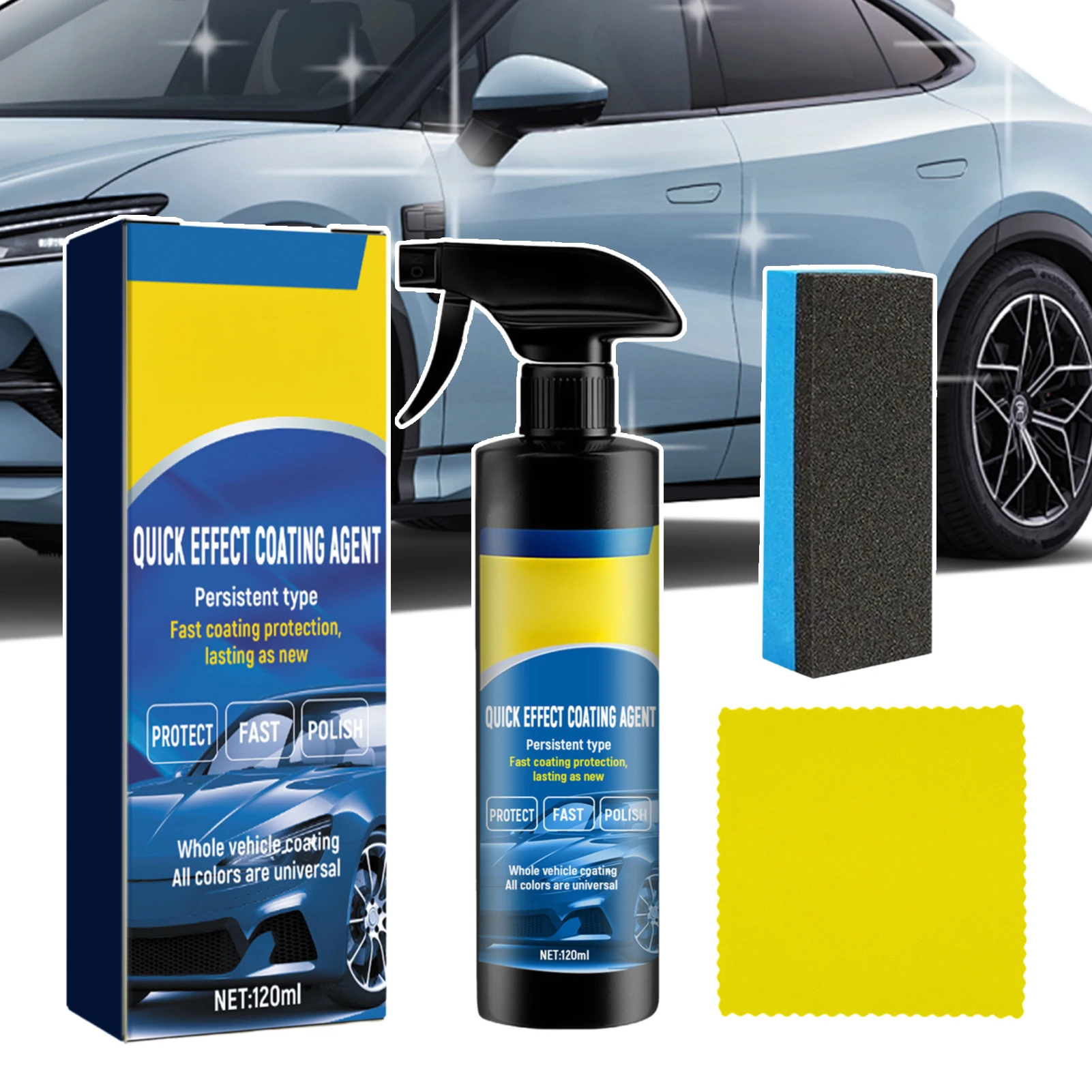 120 ml Auto-Kunststoff-Restaurierungsbeschichtungsmittel, Mehrzweck-Reinigungsmittel für wasserlose Autowäsche, geeignet für die Reinigung von Autopflege Image