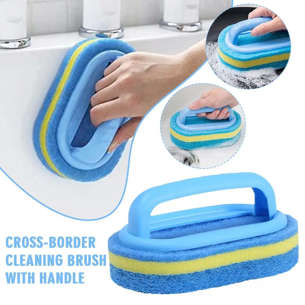 Reinigung Pinsel Küche Bad Wäscher Verdicken Griff Schwamm Scheuer Pad Für Badewanne Waschbecken Fliesen Boden Geschirr Töpfe Schrubben Werkzeug