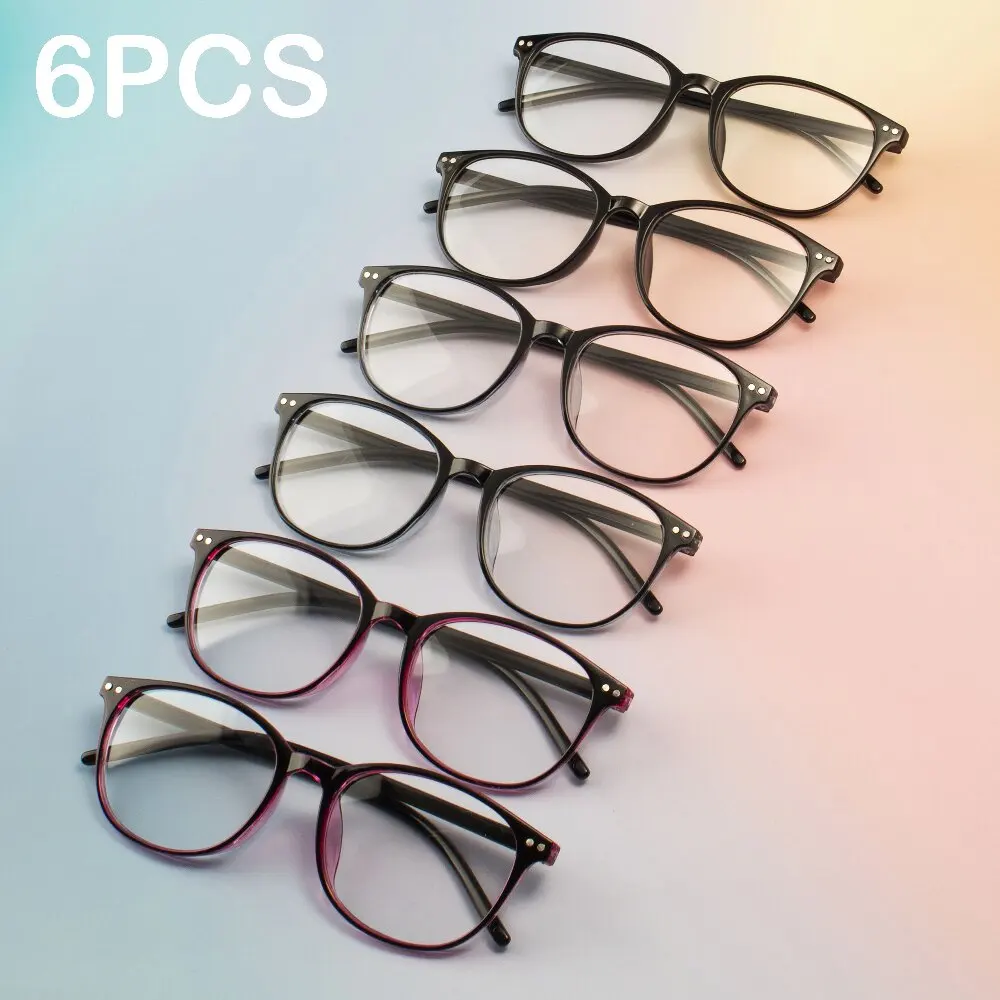 6PCS Lesebrille Leichte Anti Augen Überanstrengung Mode Computer Presbyopie Brille Für Frauen Männer Image