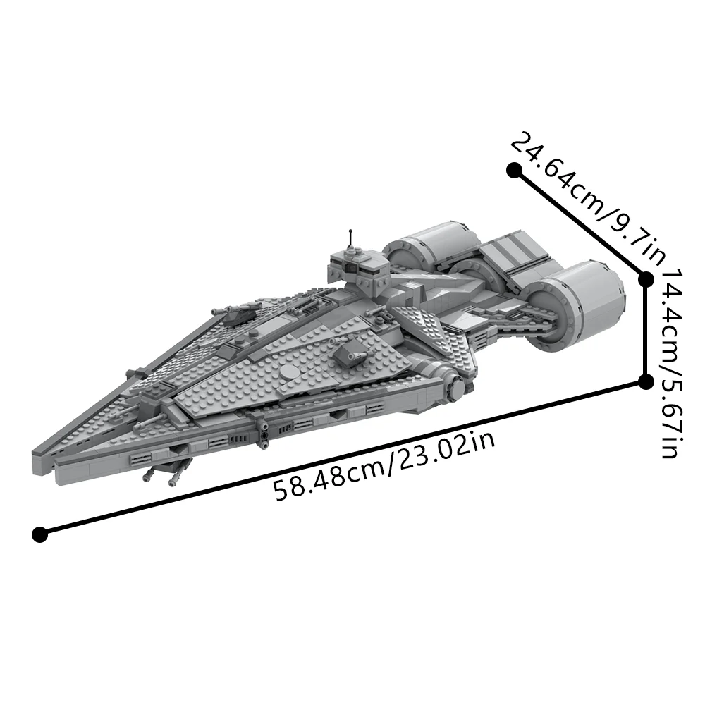 MOC Space War Arquitens Klasse Lichtkreuzer Ziegel Modell Arquitens-Klasse Raumschiff Bausteine Montage Spielzeug Kinder DIY Geschenke Image