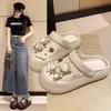 Plattform frauen Hausschuhe Hause Sommer Luxus Designer Frau Schuhe Casual Sandalen Indoor Outdoor Strand Rutschen Elegante Schuhe