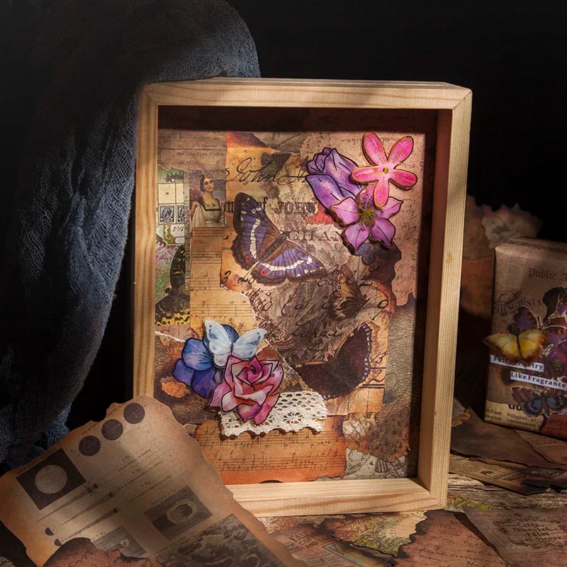 30 Stück Brennmarkierungsmaterial Papier Fantasy Finale Serie 8 Stile Vintage Journal Collage Basispapier Image