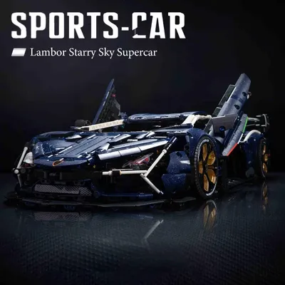 4106PCS Technische 1:8 Lambor Starry Sky Supercar Bausteine Mechanische Geschwindigkeit Racing Fahrzeug Modell Ziegel Spielzeug Für Kind MOC Image