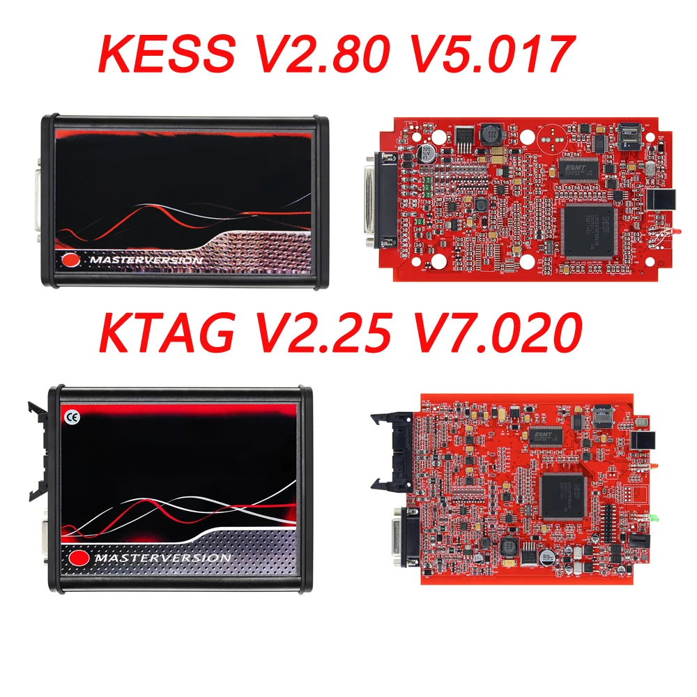 Online EU Red KESS V5.017 KTAG V7.020 Unlimited ECU Chip Tuning Kit OBD OBD2 Auto ECU Programmierer Diagnosetool Image