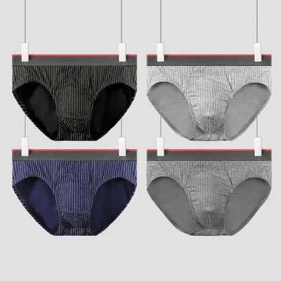 2PCS Herren-Unterwäsche aus antibakterieller Baumwolle in Dreiecksform für Teenager. Es ist für den Sport geeignet, mit einem dünnen Stil für Summe Image