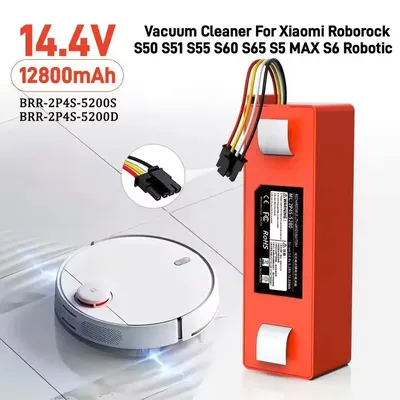 Original 12800 mAh BRR-2P4S-5200S Robotic Staubsauger Ersatz Batterie Für Xiaomi Roborock S6 S55 S60 S65 S50 S51 S5 MAX Image