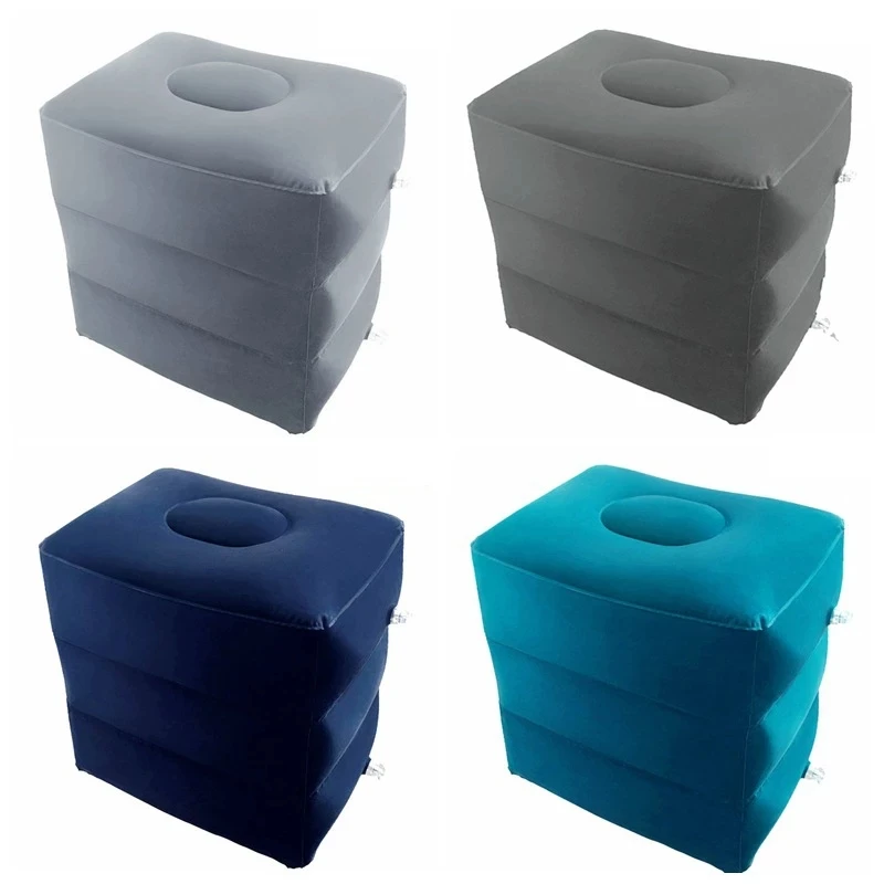 PVC Kinder Flug Schlafen Fußstütze Kissen Ruhekissen Auf Flugzeug Auto Bus Kissen Aufblasbare Reise Fußstütze Kissen Fuß Pad Image