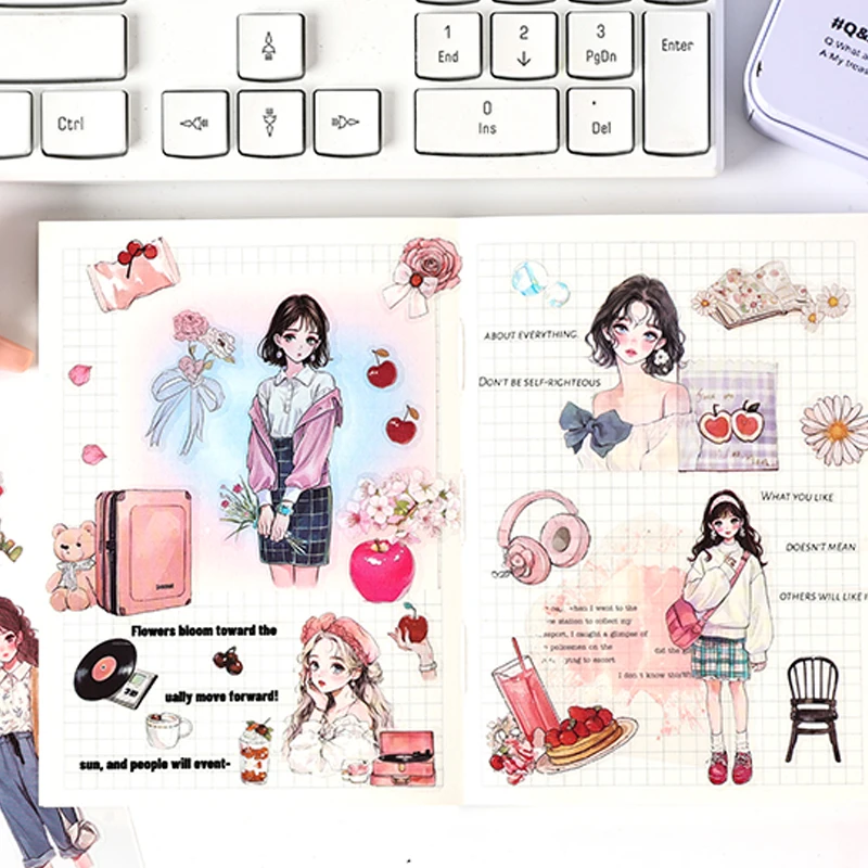 Mr Paper 20 Stück Blumen-Schatten- und Poesie-Serie, Aufkleberbuch, DIY-Handbuch, Material, Sammelalbum, Fotorahmen, Album, Laptop, Tasse, Tagebuch Image