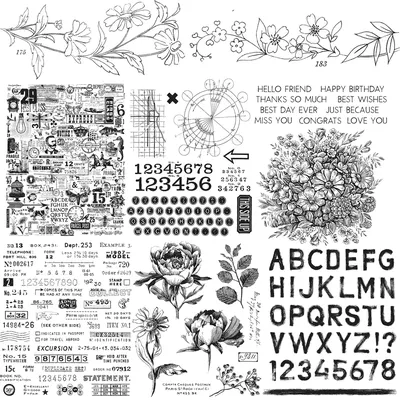 Flower Typewriter Alphabets Numbers Hello Friend Clear Silicone Stamp DIY Crafts Card Making Scrapbooking Stencil STA06