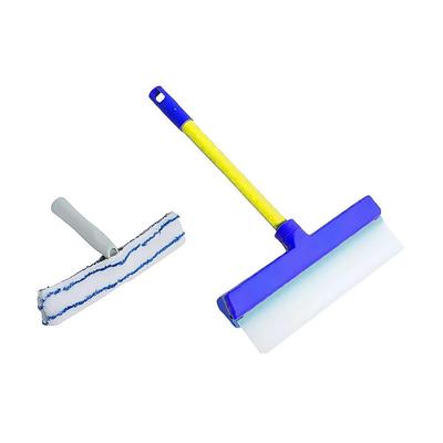 3 in 1 Recyclable Silicone Window Squeegee Kit Glass Cleaning Tools with Silicone Squeegee Microfiber Scrubber for Home Shower Car Windshield Cleaning