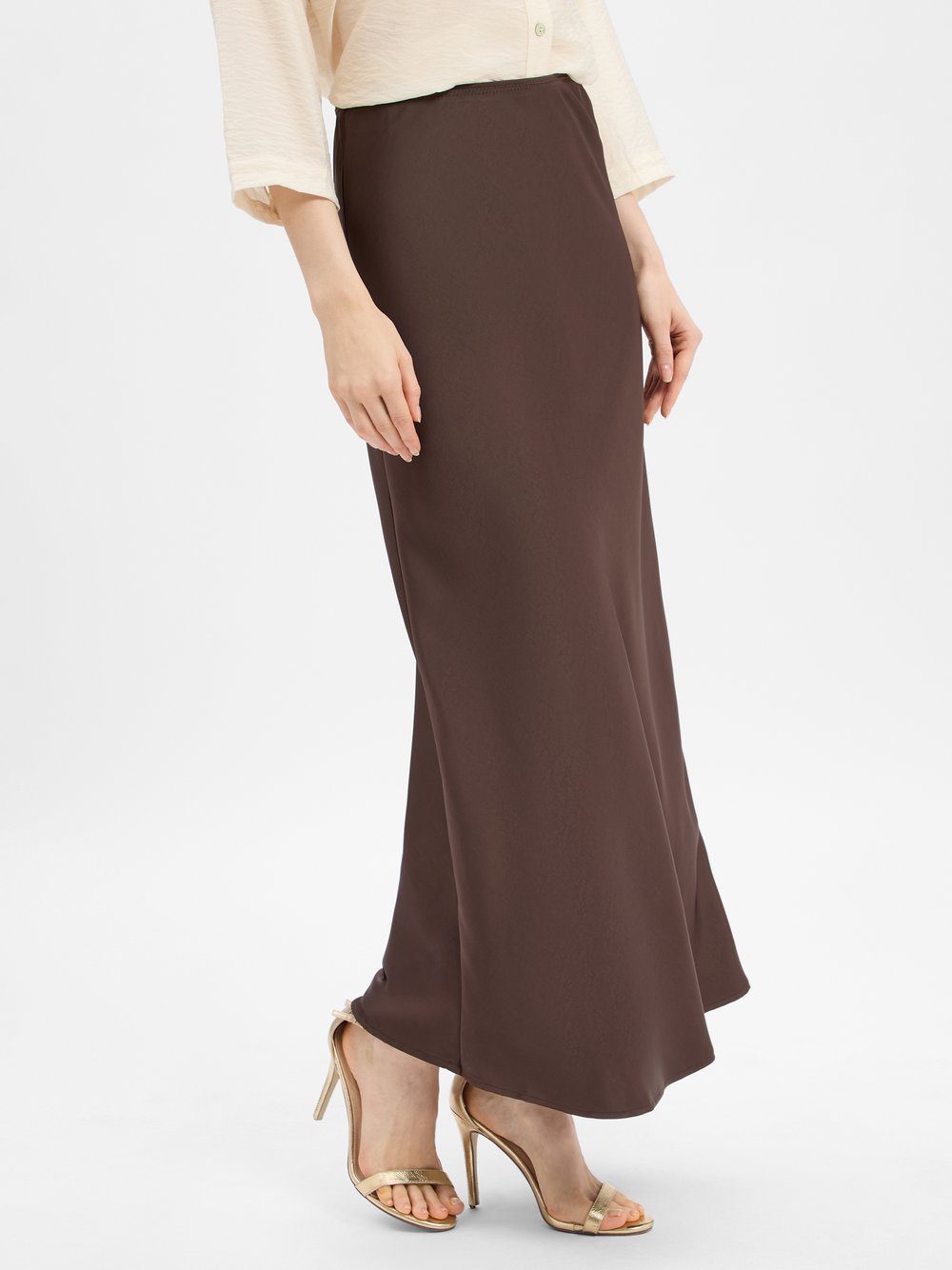 Neo Noir Satin-Maxirock Damen schoko, 36