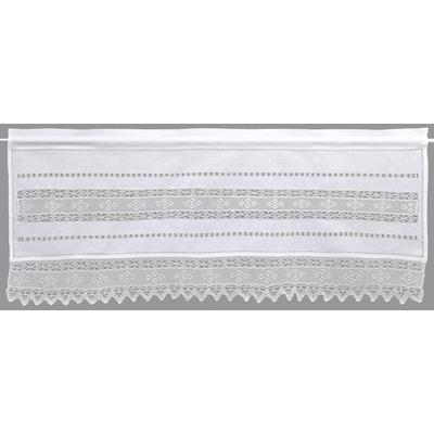 Querbehang "Birnhorn" Gr. 2, weiß, B:120cm H:50cm, Wirkware, Baumwolle, Leinen, HOSSNER - ART OF HOME DECO, Gardinen, Häkelspitze - ECHTE Handarbeit Image