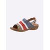 Sandale, Damen, Gr. 37, bunt (jeansblau, rot), Glattleder, sportlich, Schuhe