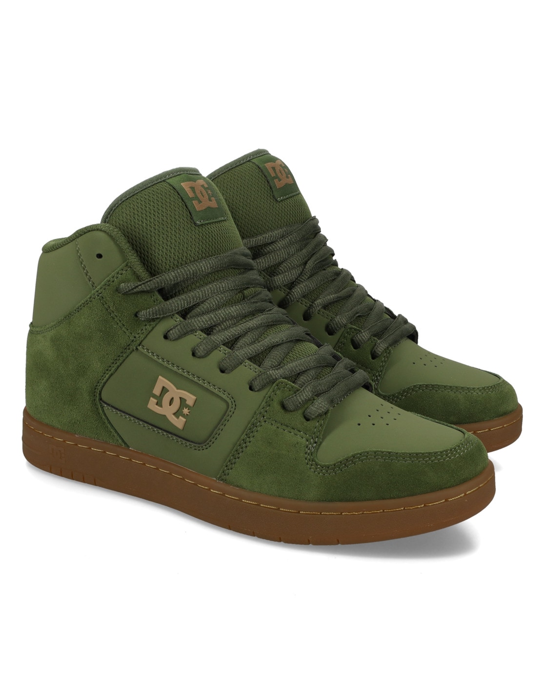 Sneaker DC SHOES "Manteca 4 Hi", Herren, Gr. 8,5(41), grün (ferngrün), 51.34% Leder, 48.66% Synthetikmaterial, Schuhe Sneaker