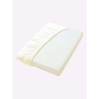 Spannbettlaken IRISETTE Gr. 2, beige (ecru), B:140-160cm L:200cm, Feinbiber, 100% Baumwolle, Laken Image