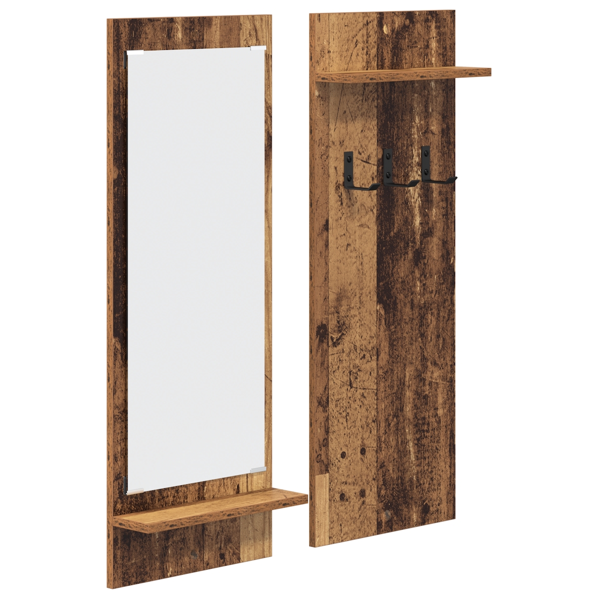 vidaXL Wandmontierter Kleiderständer Altes Holz 70 x 10 x 90 cm Image