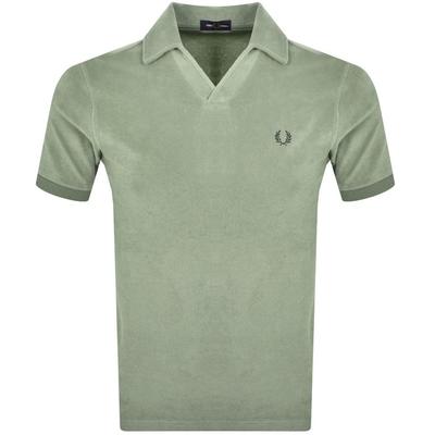 Open Collar Polo - Green - Fred Perry T-Shirts