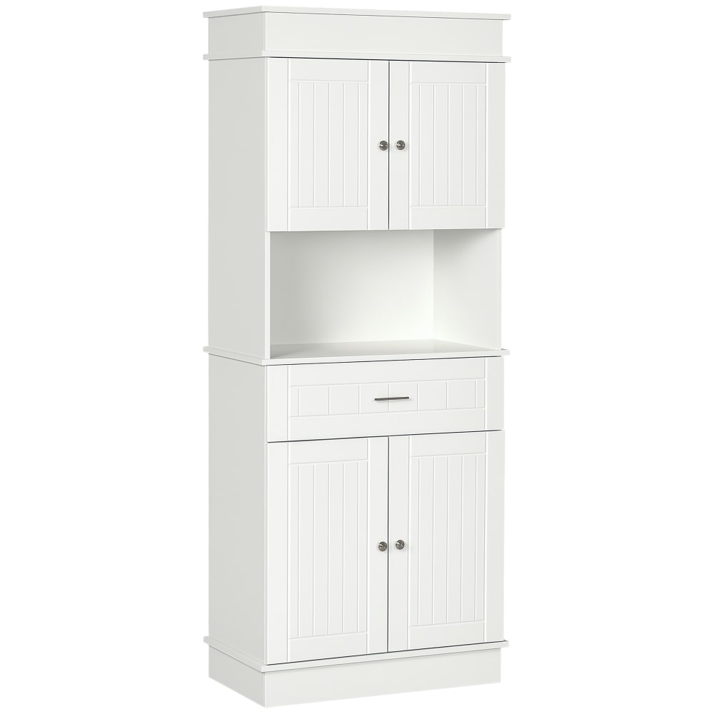 Armoire de cuisine 4 portes tiroir coulissant bois blanc