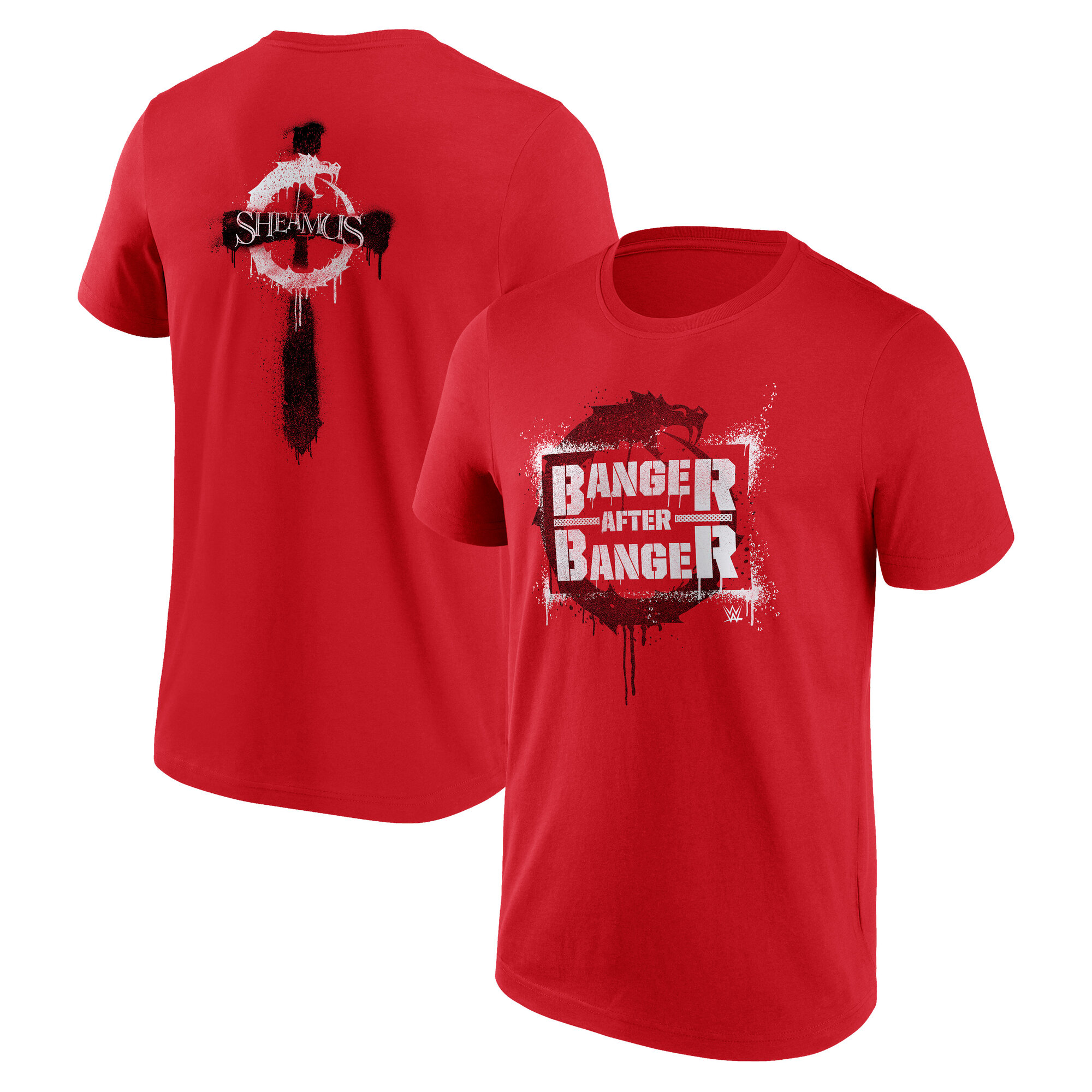 WWE Sheamus Banger After Banger Stencil T-Shirt - Rot - Herren Image
