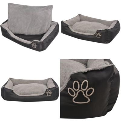 Hundebett mit gepolstertem Kissen Größe xl Schwarz - Hunde Bett - xxl Hundebett - Oxford Gewebe Image