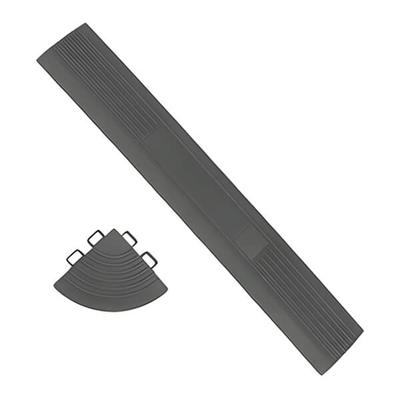 SafeRacks Grey Garage Floor Tiles Edge and Corner Kit (Male - Pegged)