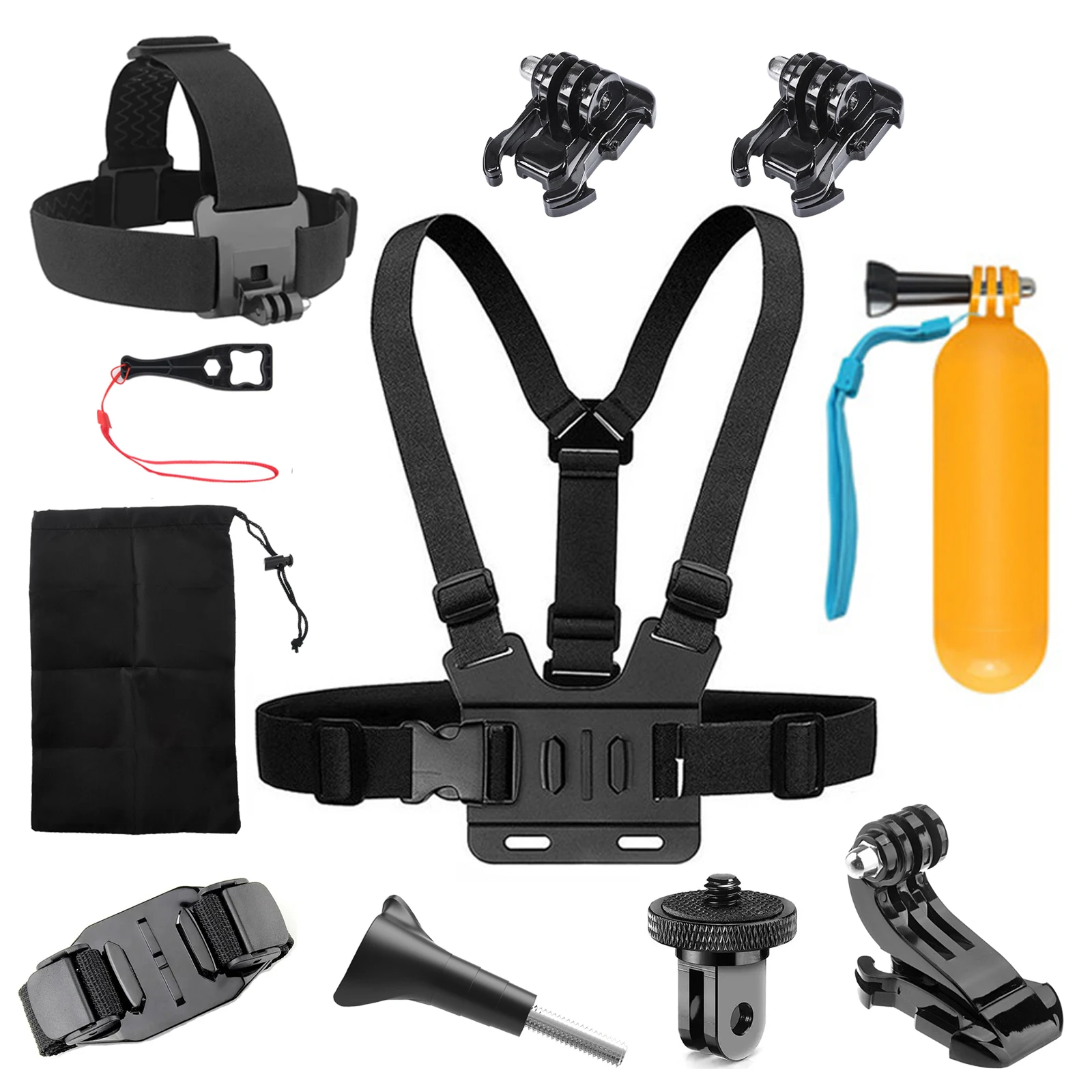 Outdoor-Fotografie-Set zum Radfahren, Skifahren usw., kompatibel mit GoPro 13 12 11 10 9 Insta360-Kameras, DJI und anderen Action-Kameras