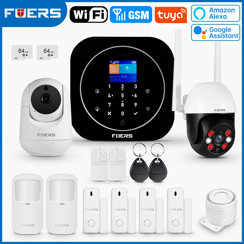 FUERS G12 Tuya WIFI GSM Wireless Home Business Einbrecher Alarmanlage Steuerung 433 MHz RFID Bewegungsmelder PIR Sensor