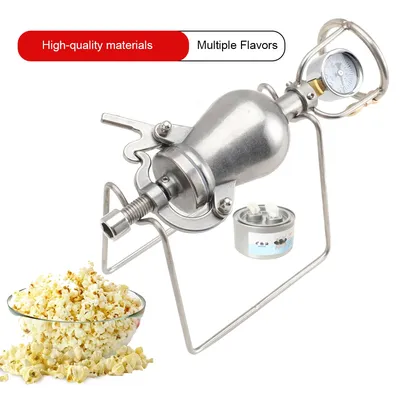 Verdicken Hand Popcorn Maschine Offene Brennen Popcorn Puffing Maschine Edelstahl Mini Popper Manuelle Popcorn Maker