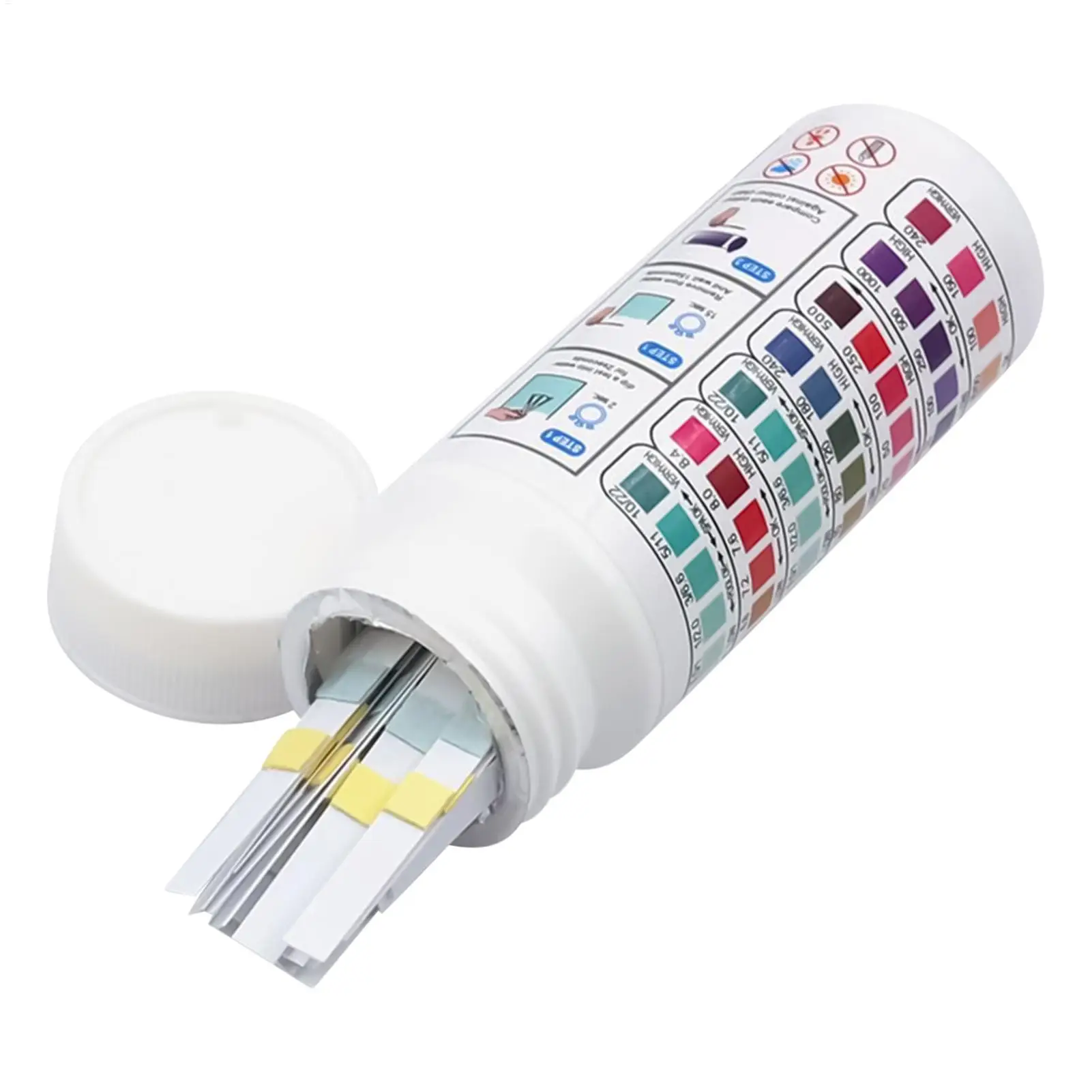 Wassertest, 100 Stück, Pool-Teststreifen, präzises Aquarium-Testkit, langlebig, multifunktional, schnelle Ergebnisse, Testpapier-Set Image