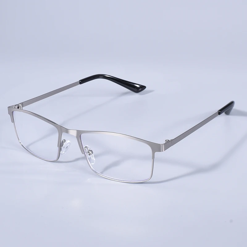 Neue Metall Brillen Quadratischen Rahmen Business Anti-blau Licht Lesebrille männer Rezept +125 + 175 + 225 + 275 Image