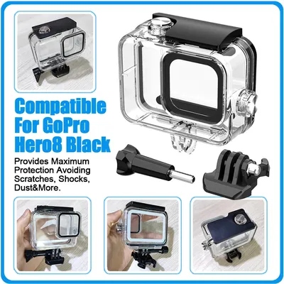 Für Gopro Hero 8 Tauchen Fall Schutzhülle Gehäuse Für Gopro hero 8 Schwarz Wasserdichte Box Fall Kamera Zubehör