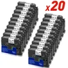 20 Stück 9 mm 221 TZ-laminiertes Klebeband, kompatibel mit Brother P-touch 221 Etikettenband, Schwarz auf Weiß, für Brother P-touch Etikettendrucker