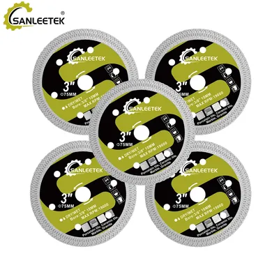 SANLEETEK 75mm Mini Cutting Discs Set 3inches Saw Blade Cutting Wood Glass Plastic Tile Marble Concrete Woodworking Plate