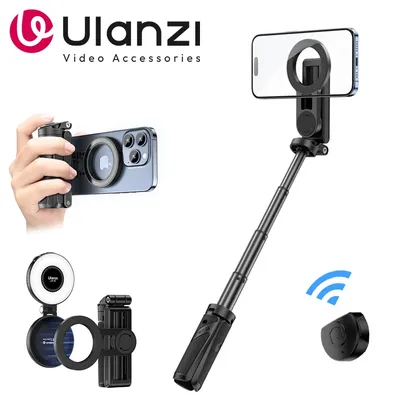 Ulanzi JJ03 Magnetische Halterung Magsafe Selfie Stick für iPhone 17, spezielles Selfie-Tool, Reise-Schießen, Bluetooth-Fernbedienung