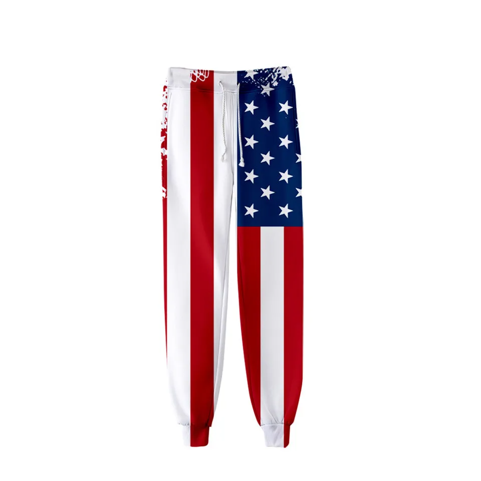 USA-Flagge, amerikanische Sterne und Streifen, 3D-Druckhose, Kinder, Herren, Damen, lockere Hose, Halloween für Jungen, Hose, Cosplay-Kostüm Image