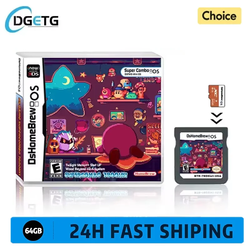 Neuer DS 7800 in 1 Speicherkarte SDHC-Adapter mit 64G TF-Karte für NDS NDSL 3DS XL 2DS XL Videospielkonsole DS-Zubehör Image