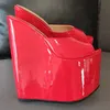 LAIGZEM Frauen Sandalen Plattform Keile Maultiere Offene spitze 20 CM High Heels Pumps Höhe Erhöhen Damen Schuhe Frau Große Größe 41 46 47