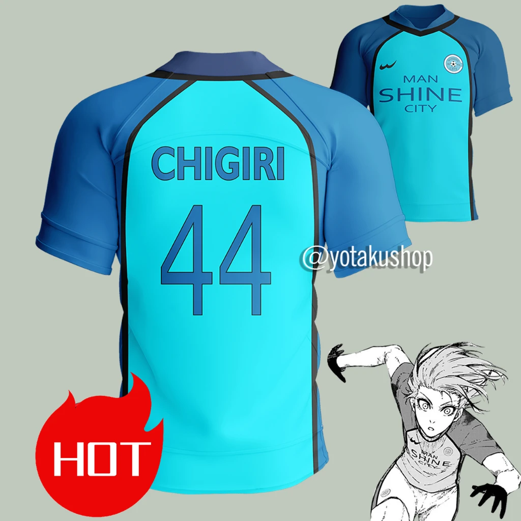 Blue Lock Manshine City Anime Cosplay hommes col en v maillot Football à manches courtes t-shirt Seishiro Nagi hauts 2025 t-shirt personnalisé hauts