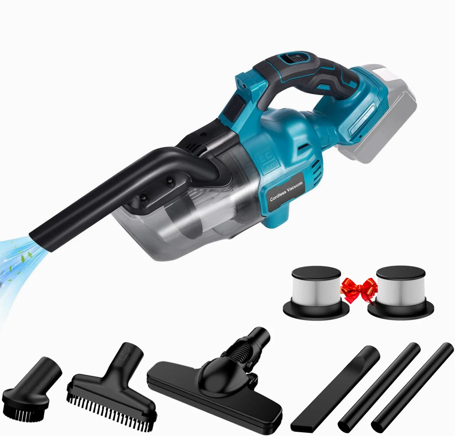 400 W Akku-Staubsauger mit 2 Stück HEPA-Filter für Makita 18 V Akku 16000 PA Haushaltsstaubsauger für Heimtierhaare Image