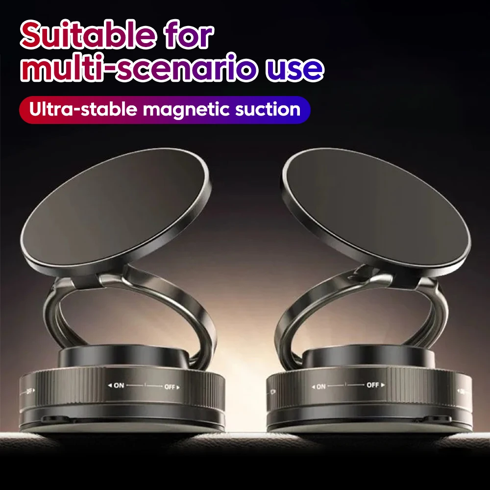 360 ° Support de tableau de bord de voiture rotatif, support à ventouse magnétique pliable, support de téléphone paresseux de cuisine pour iPhone Android Smartphone