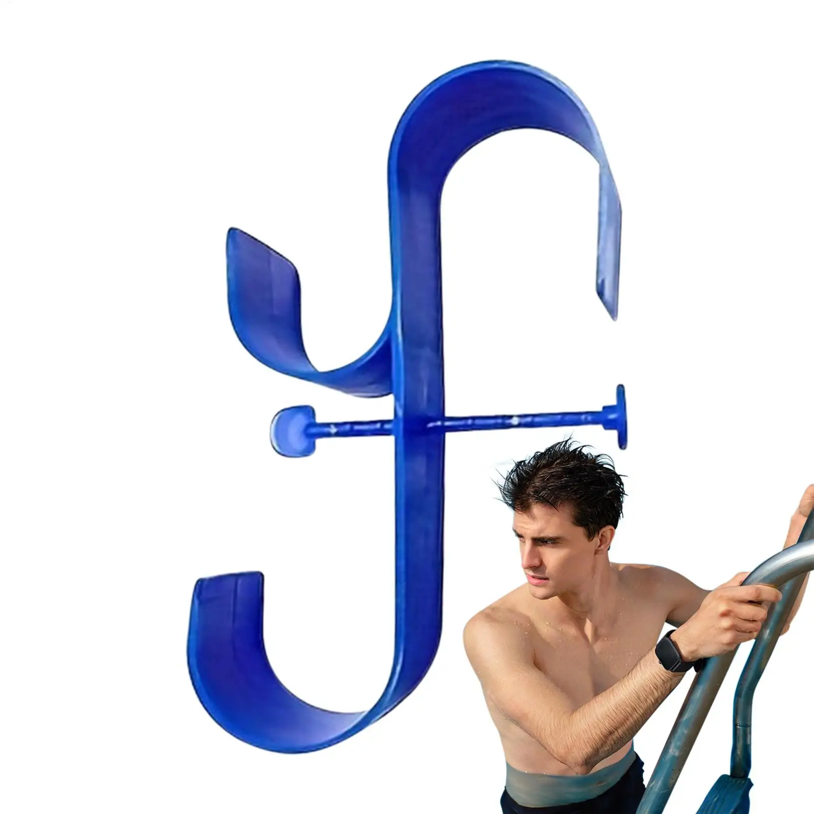 Support de filet d'écumoire de feuilles de piscine au bord de la piscine, accessoires de piscine au sol, cintre de poteau de piscine, crochets télescopiques réglables, porte-outil