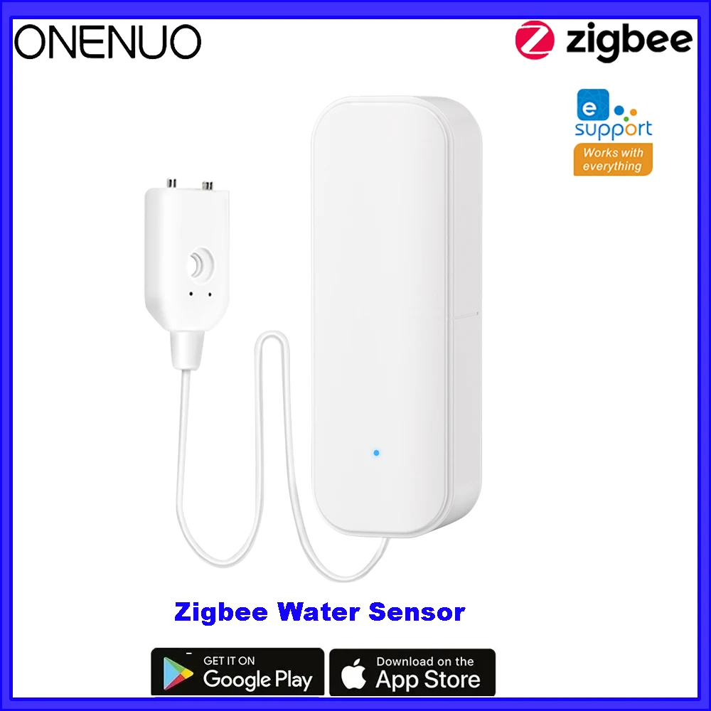 Zigbee 3.0 Wassersensor-Alarm, Wasserleckdetektor, Überschwemmungsalarm, Überlauf-Sicherheitsalarm, funktioniert mit der Ewelink-App, Gateway erforderlich Image