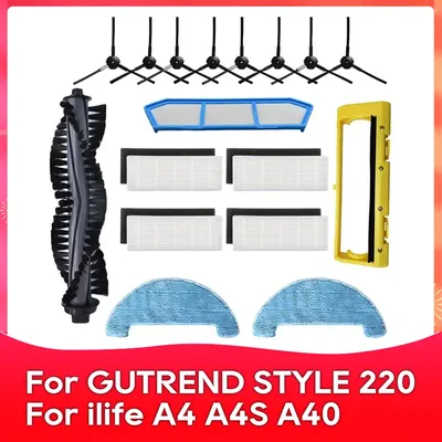 Kompatibel Für GUTREND STYLE 220 / iLife A4 A4S A40 / Polaris PVCR 0726W 0826 0926W Ersatzteile Für Robotersauger Hauptbürste, Seitenbürste, Filter, Wischmopp Image