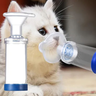Cat/Dog Inhaler Gasket, Cat Inhaler Cat Aerosol Chamber, Cat/Dog Mask Attached