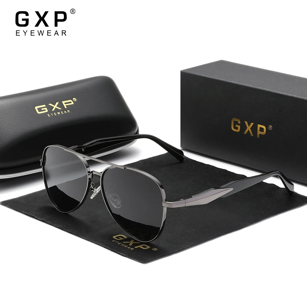 GXP Luxus Kausalen Pilot Sonnenbrille UV400 Männer Frauen Polarisierte Fahren Gläser Im Freien Hohe Qualität Große Rahmen Reise Brillen Image