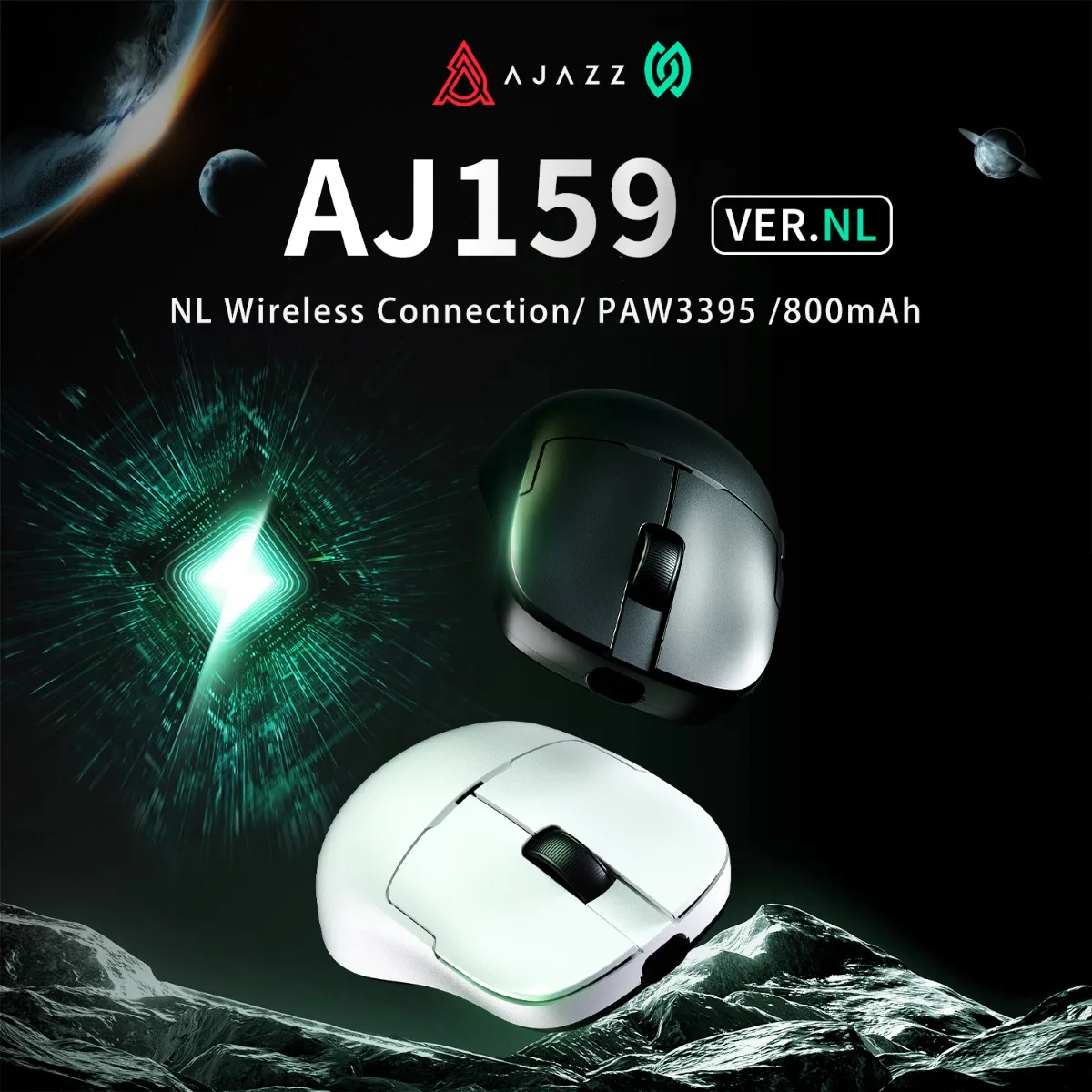 AJAZZ AJ159 NL Kabellose Maus 800 mAh, kompatibel mit Spielen und Büro, PAW3395 1K Nearlink BT kabellose Maus, Laptop, Geschenk Image