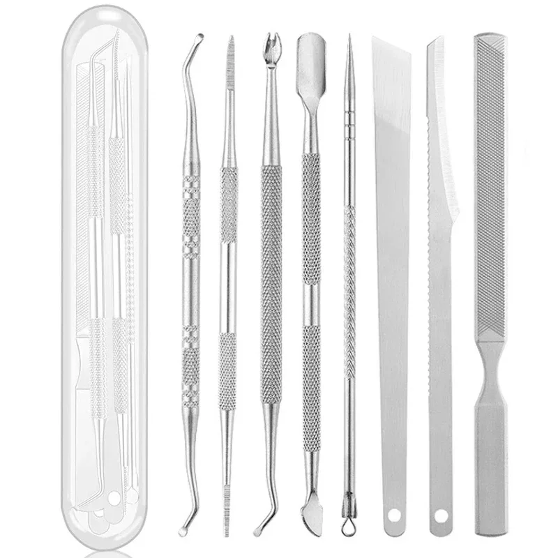 Premium-Fußpflegeset, 8-teilig, Hornhautentferner, Feile, abgestorbene Haut, Rasierer, Nagelhautschieber, Pediküre-Werkzeug für harte, robuste Haut, Schönheit und Gesundheit Image