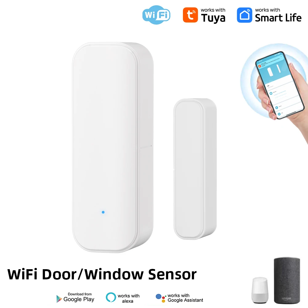 Tuya Wifi Tür Magnetische Sensor Fenster Eintrag Tür Sicherheit Anti-diebstahl Alarm Smart Leben Alexa Google Hause Image