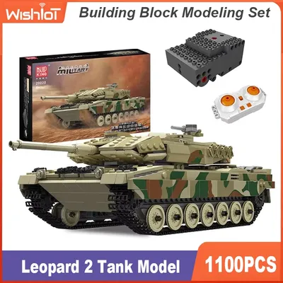 MOULD KING 20020 Germany Leopard 2 Main Battle Tank Model Building Blocks Racing Military Tank Construction DIY Toy Kids Chri Image