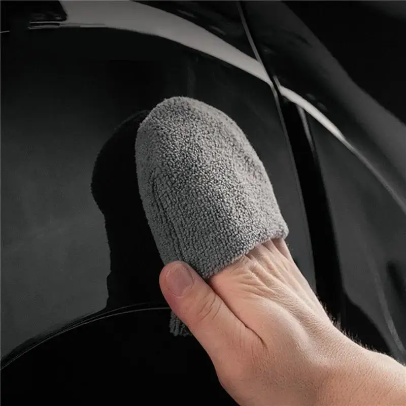 2025 neue Praktische 2 stücke/6 stücke Weiche Mikrofaser Auto Wachs Applikator Handschuhe Polieren Schwamm Schaum Pad Für Reinigung auto Detaillierung Image
